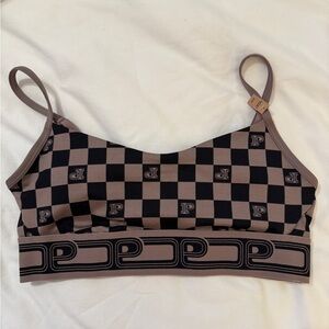 PINK Victoria's Secret Checkered Black and Brown Bandeau